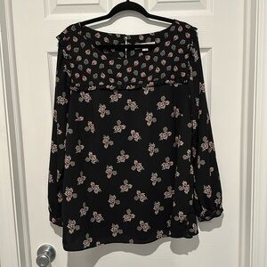 LOFT Top — Black Paisley Floral, 16